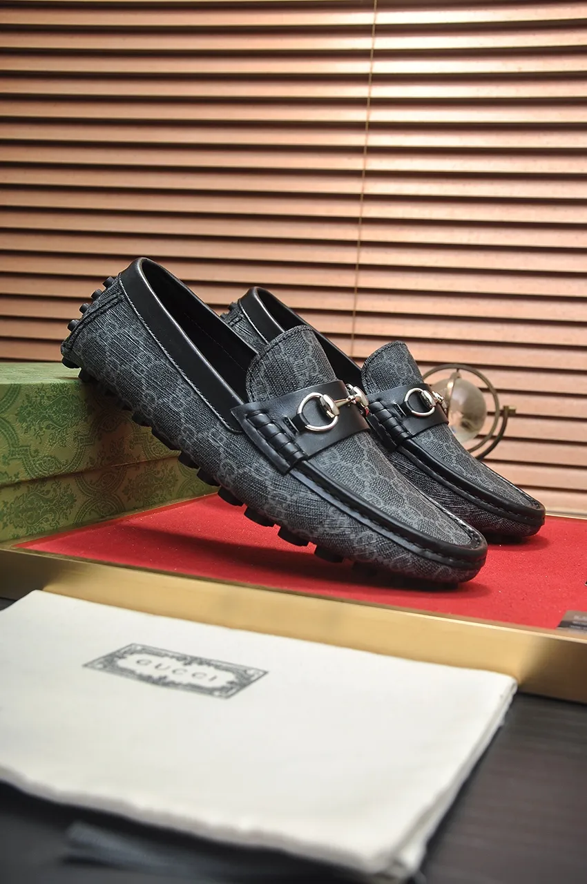 Men's Men's Shoes💰420💶【GUCCI】 (High-end Niuli) New 🍀Gucci*——Gucci Doudou Shoes! Made of imported original cowhide, the inner top layer is comfortable cowhide lining! Original wear-resistant rubber outsole! High quality products! Code number 38-44!